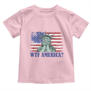 Funny American Toddler T Shirt Statue of Liberty WTF USA Freedom Satire TS14 Light Pink Print Your Wear