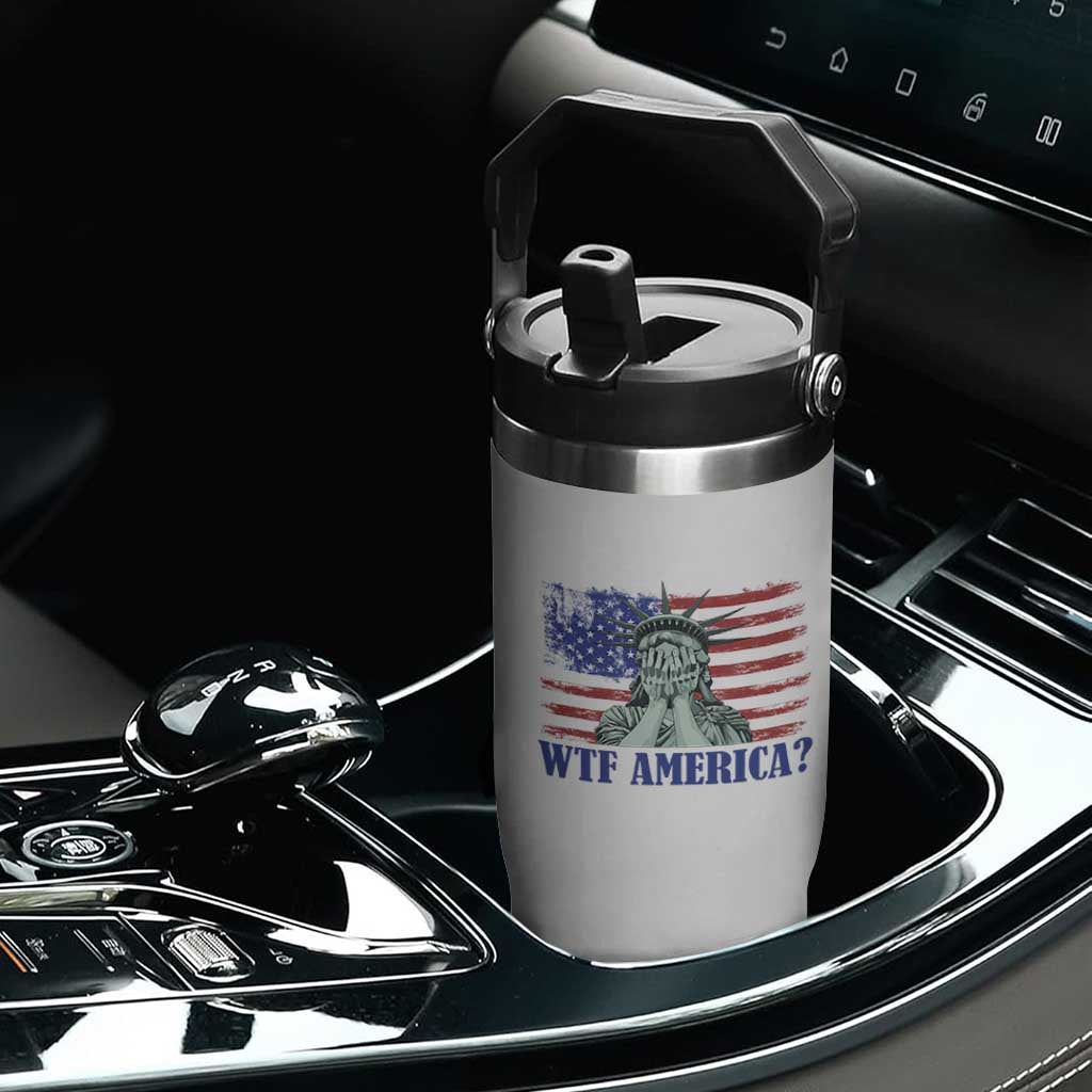 Funny American Flip Straw Tumbler Statue of Liberty WTF USA Freedom Satire TS14 Print Your Wear
