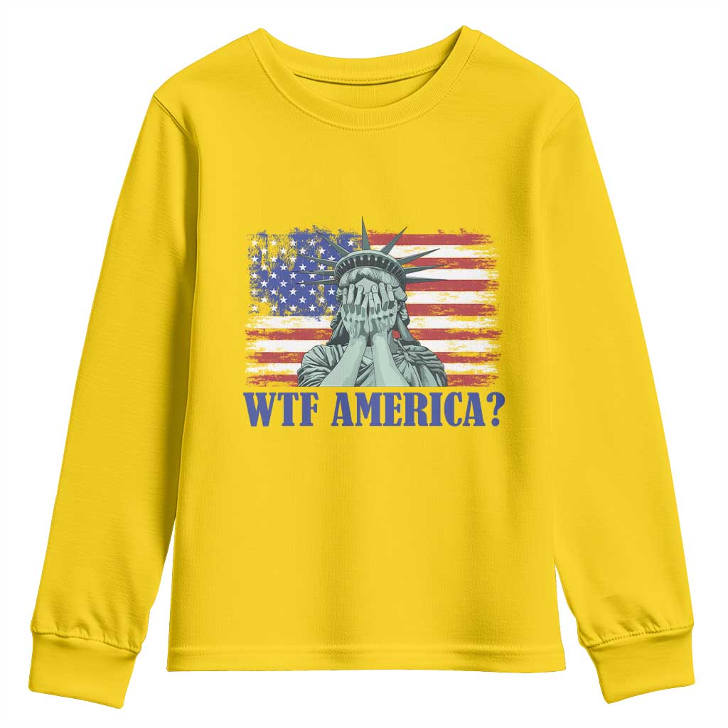 Funny American Youth Sweatshirt Statue of Liberty WTF USA Freedom Satire TS14 Daisy Print Your Wear