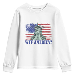 Funny American Youth Sweatshirt Statue of Liberty WTF USA Freedom Satire TS14 White Print Your Wear