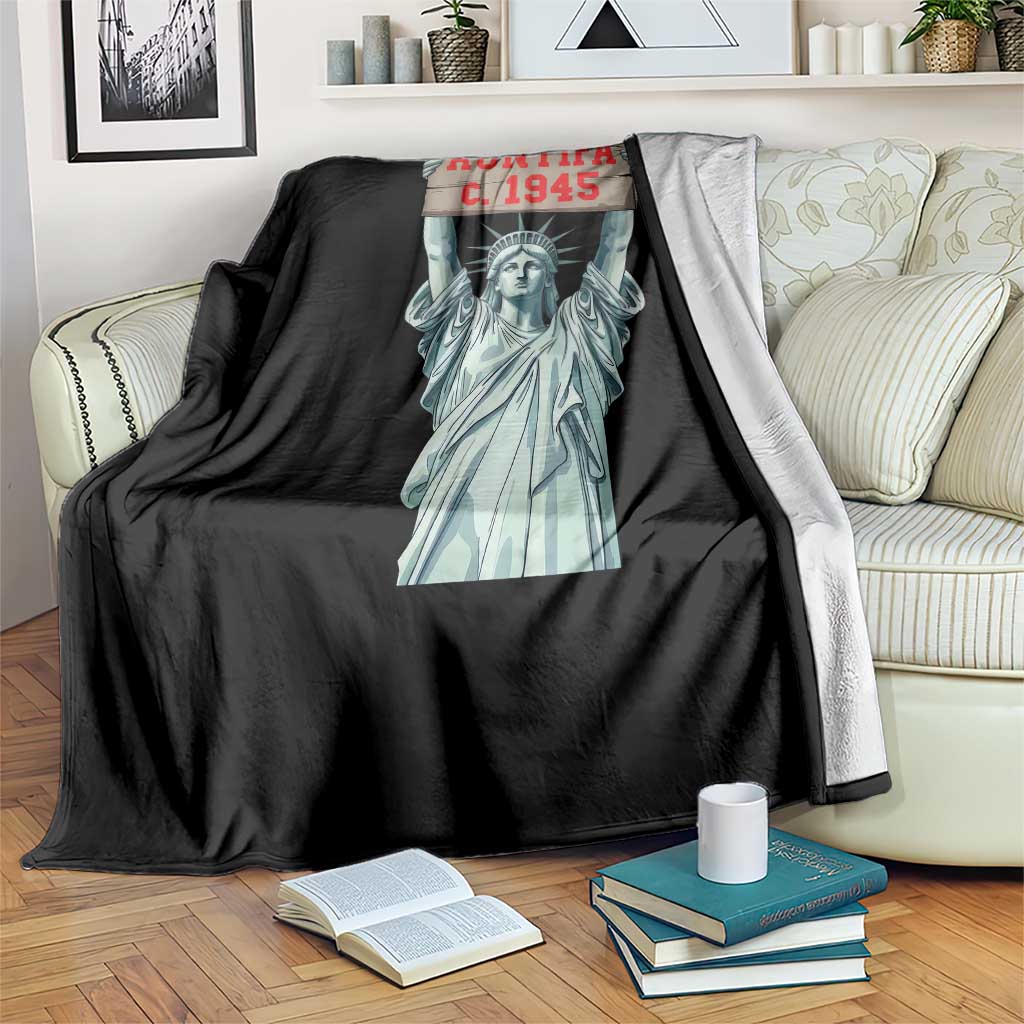 Antifa Fascism Throw Blanket Statue of Liberty Anti Fascism Patriotic TS14 Print Your Wear