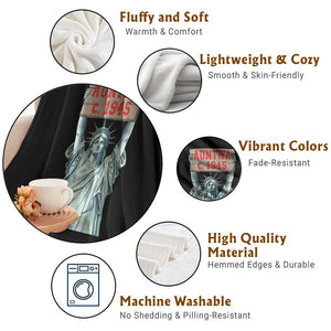 Antifa Fascism Throw Blanket Statue of Liberty Anti Fascism Patriotic TS14 Print Your Wear