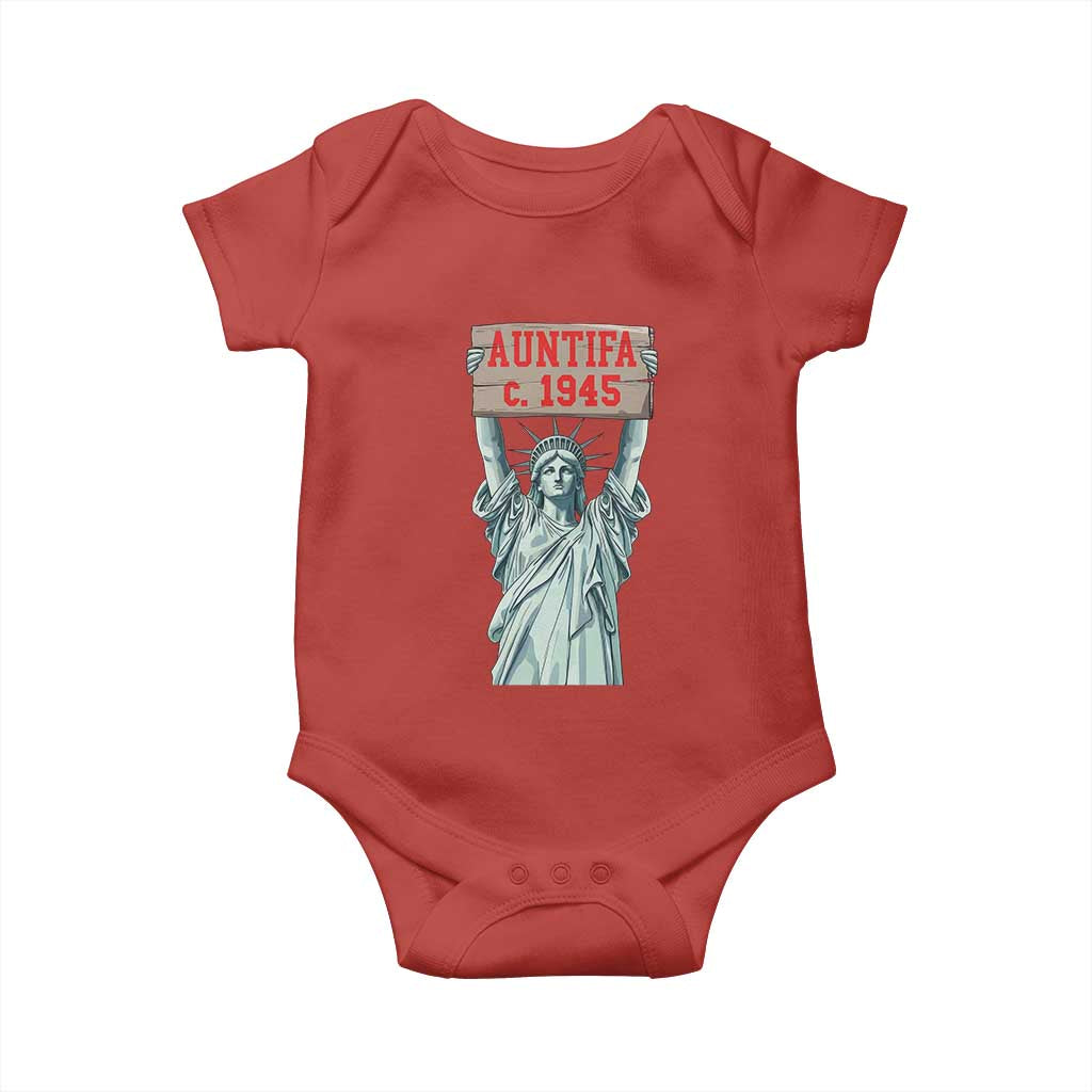 Antifa Fascism Baby Onesie Statue of Liberty Anti Fascism Patriotic TS14 Red Print Your Wear