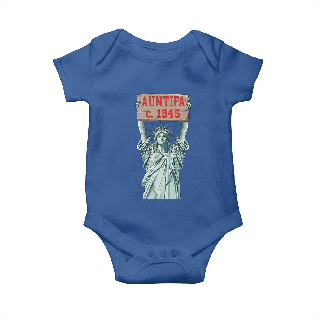 Antifa Fascism Baby Onesie Statue of Liberty Anti Fascism Patriotic TS14 Royal Blue Print Your Wear
