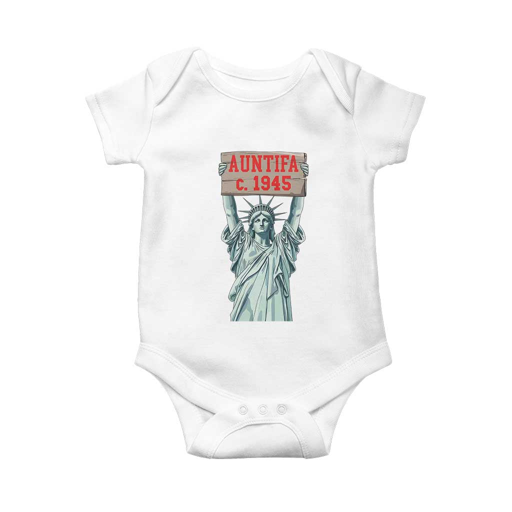 Antifa Fascism Baby Onesie Statue of Liberty Anti Fascism Patriotic TS14 White Print Your Wear