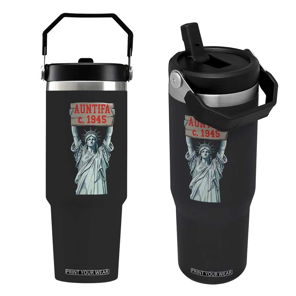 Antifa Fascism Flip Straw Tumbler Statue of Liberty Anti Fascism Patriotic TS14 One Size: 30 oz Black Print Your Wear