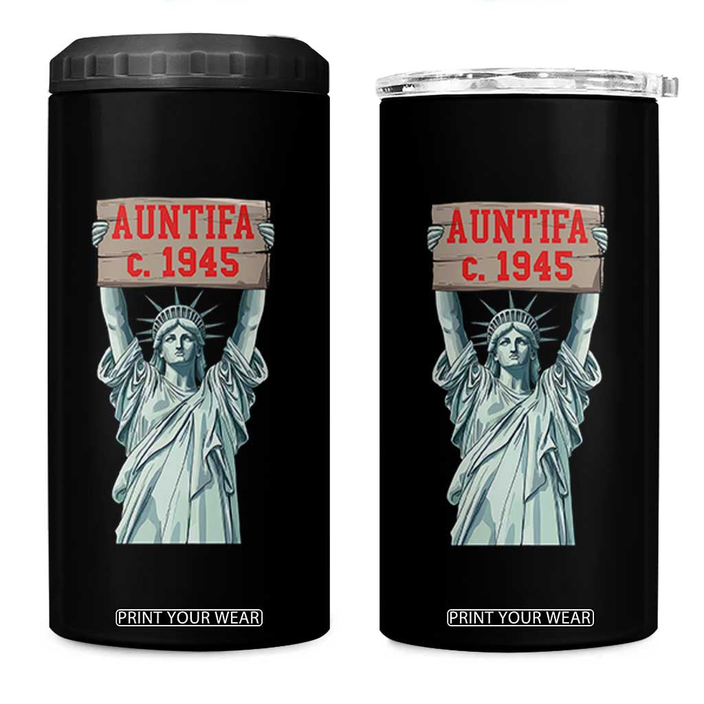 Antifa Fascism 4 in 1 Can Cooler Tumbler Statue of Liberty Anti Fascism Patriotic TS14 One Size: 16 oz Black Print Your Wear