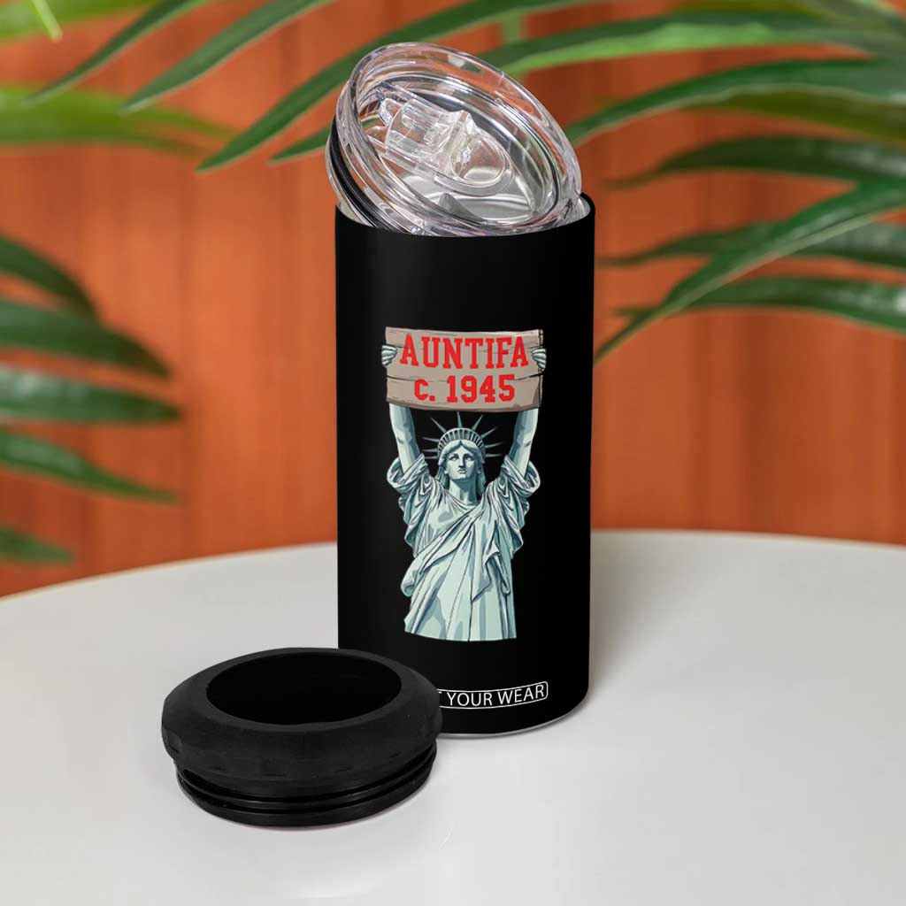 Antifa Fascism 4 in 1 Can Cooler Tumbler Statue of Liberty Anti Fascism Patriotic TS14 Print Your Wear