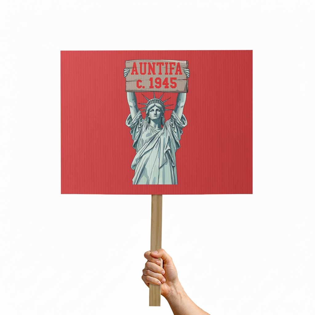 Antifa Fascism Protest Sign Statue of Liberty Anti Fascism Patriotic TS14 Horizontal 18" × 24" Red Print Your Wear