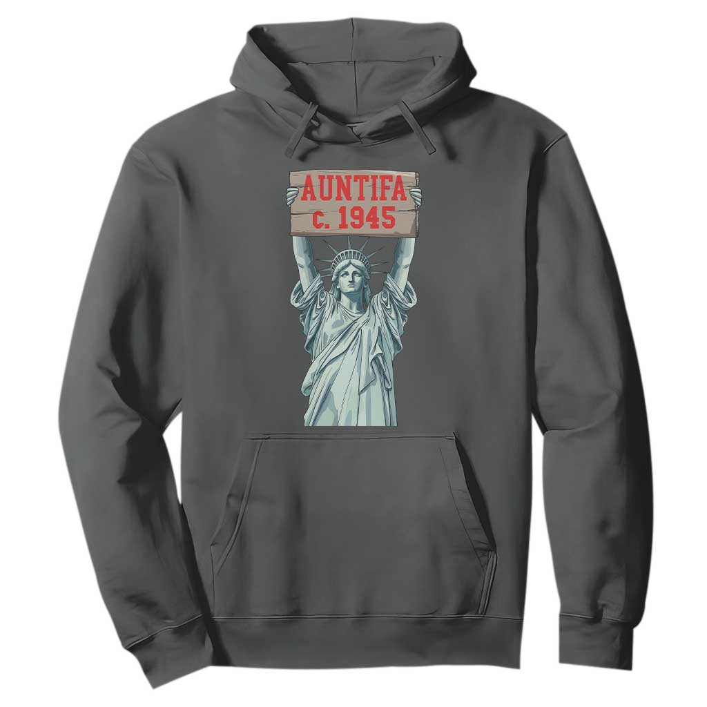 Antifa Fascism Hoodie Statue of Liberty Anti Fascism Patriotic TS14 Dark Heather Print Your Wear