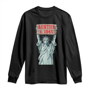 Antifa Fascism Long Sleeve Shirt Statue of Liberty Anti Fascism Patriotic TS14 Black Print Your Wear