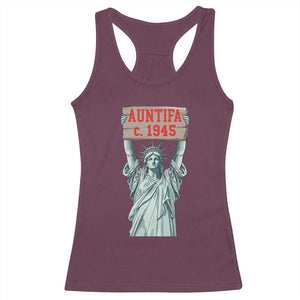 Antifa Fascism Racerback Tank Top Statue of Liberty Anti Fascism Patriotic TS14 Maroon Print Your Wear