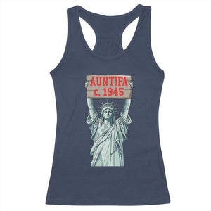 Antifa Fascism Racerback Tank Top Statue of Liberty Anti Fascism Patriotic TS14 Navy Print Your Wear