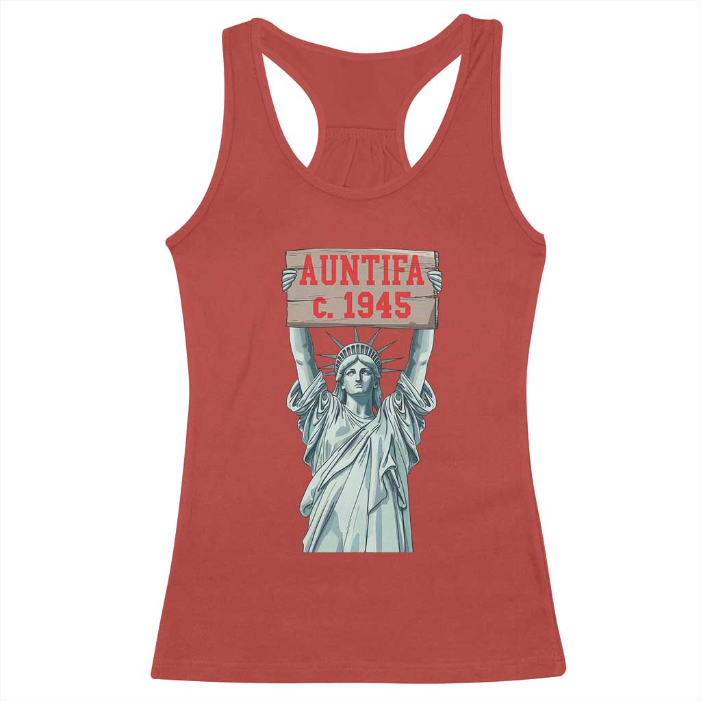 Antifa Fascism Racerback Tank Top Statue of Liberty Anti Fascism Patriotic TS14 Red Print Your Wear