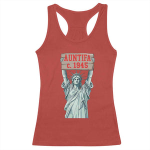 Antifa Fascism Racerback Tank Top Statue of Liberty Anti Fascism Patriotic - Print Your Wear
