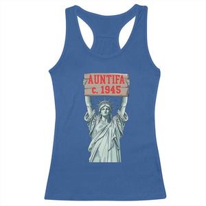Antifa Fascism Racerback Tank Top Statue of Liberty Anti Fascism Patriotic TS14 Royal Blue Print Your Wear