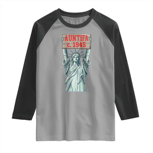Antifa Fascism Raglan Shirt Statue of Liberty Anti Fascism Patriotic TS14 Sport Gray Black Print Your Wear