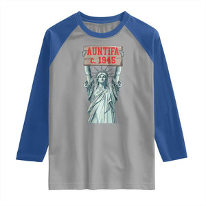 Antifa Fascism Raglan Shirt Statue of Liberty Anti Fascism Patriotic TS14 Sport Gray Royal Print Your Wear