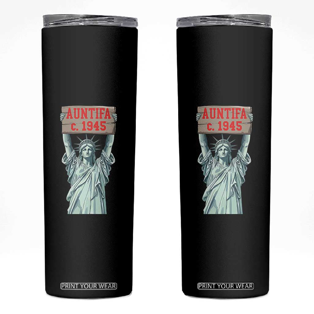 Antifa Fascism Skinny Tumbler Statue of Liberty Anti Fascism Patriotic TS14 Black Print Your Wear