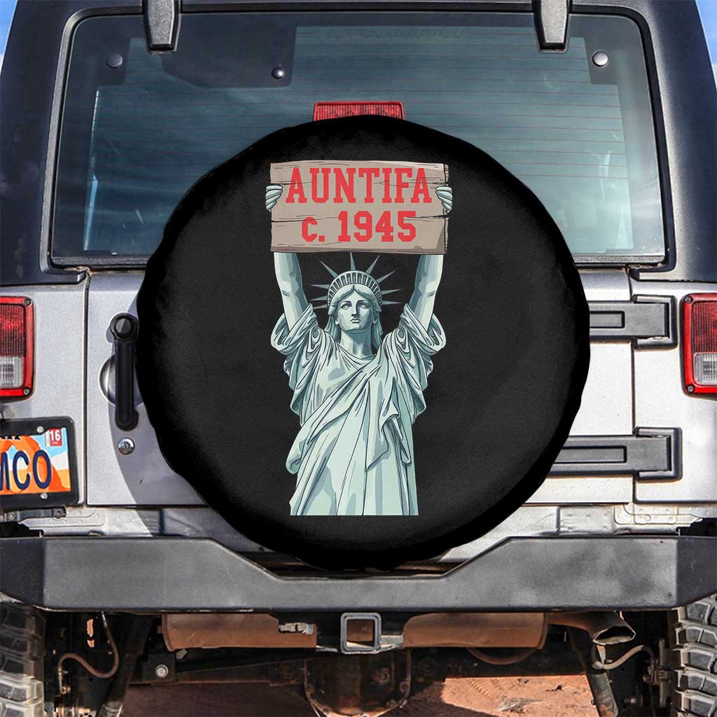 Antifa Fascism Spare Tire Cover Statue of Liberty Anti Fascism Patriotic TS14 No hole Black Print Your Wear