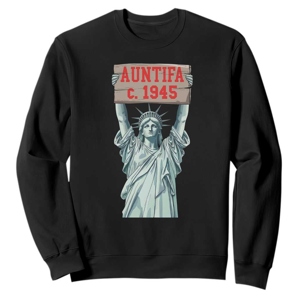 Antifa Fascism Sweatshirt Statue of Liberty Anti Fascism Patriotic TS14 Black Print Your Wear