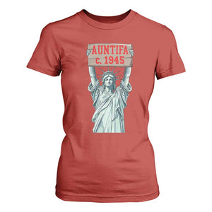 Antifa Fascism T Shirt For Women Statue of Liberty Anti Fascism Patriotic TS14 Red Print Your Wear