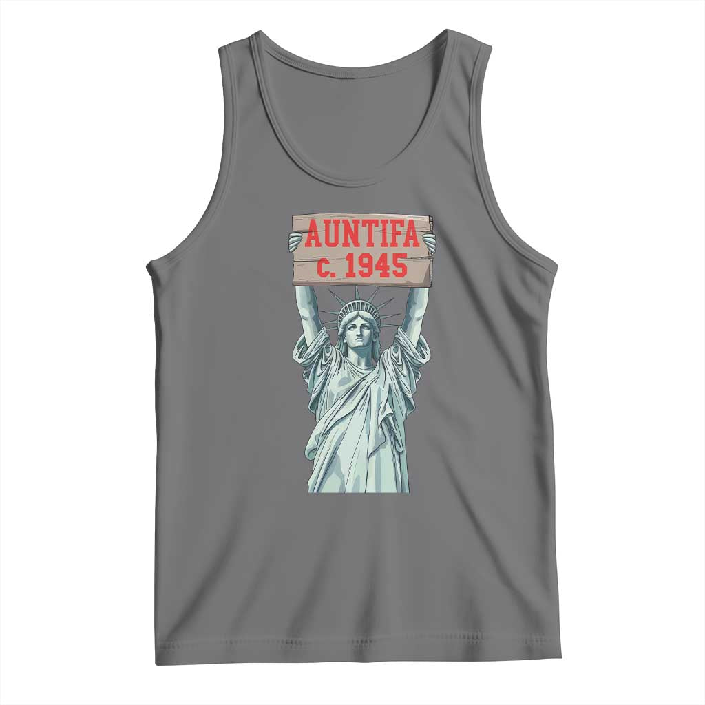 Antifa Fascism Tank Top Statue of Liberty Anti Fascism Patriotic TS14 Black Heather Print Your Wear