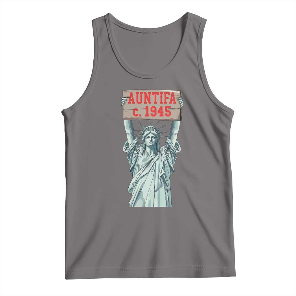Antifa Fascism Tank Top Statue of Liberty Anti Fascism Patriotic TS14 Deep Heather Print Your Wear