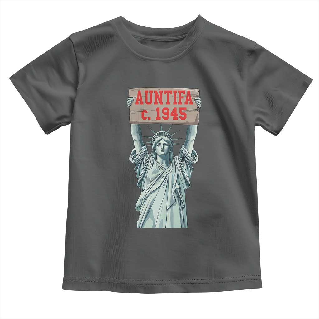 Antifa Fascism Toddler T Shirt Statue of Liberty Anti Fascism Patriotic TS14 Dark Heather Print Your Wear
