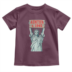 Antifa Fascism Toddler T Shirt Statue of Liberty Anti Fascism Patriotic TS14 Maroon Print Your Wear