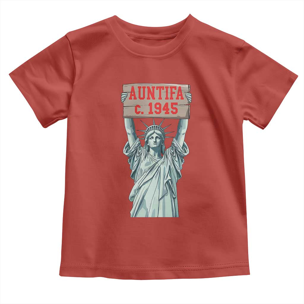 Antifa Fascism Toddler T Shirt Statue of Liberty Anti Fascism Patriotic TS14 Red Print Your Wear