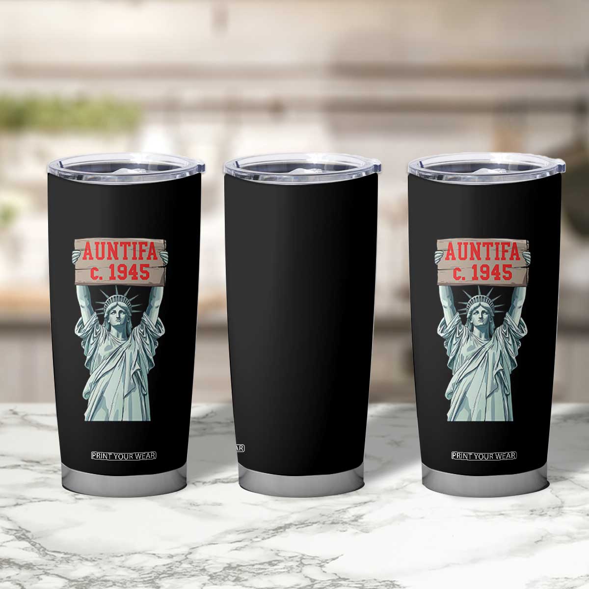 Antifa Fascism Tumbler Cup Statue of Liberty Anti Fascism Patriotic TS14 Print Your Wear