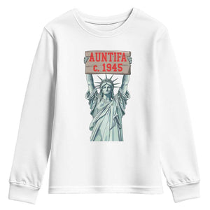 Antifa Fascism Youth Sweatshirt Statue of Liberty Anti Fascism Patriotic TS14 White Print Your Wear