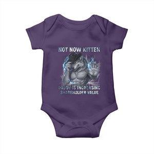 Not Now Kitten Daddy Increasing Shareholder Value Baby Onesie Funny Wolf Meme TS14 Purple Print Your Wear