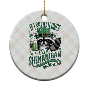 Funny St Patricks Day Raccoon Drinking Beer Ceramic Ornament If I Shenan Once I'll Shenanigan TS14 1pc Christmas Plaid Print Your Wear