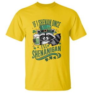 Funny St Patricks Day Raccoon Drinking Beer T Shirt If I Shenan Once I'll Shenanigan TS14 Daisy Print Your Wear