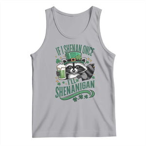 Funny St Patricks Day Raccoon Drinking Beer Tank Top If I Shenan Once I'll Shenanigan TS14 Athletic Heather Print Your Wear