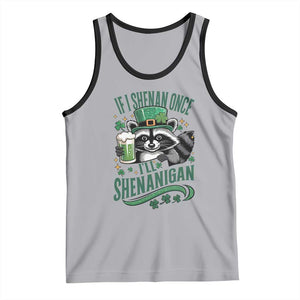 Funny St Patricks Day Raccoon Drinking Beer Tank Top If I Shenan Once I'll Shenanigan TS14 Athletic Heather Black Print Your Wear