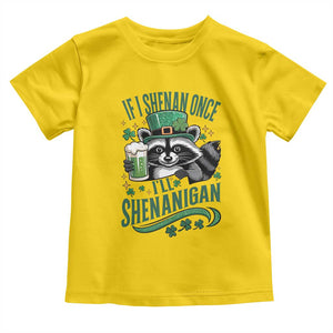 Funny St Patricks Day Raccoon Drinking Beer Toddler T Shirt If I Shenan Once I'll Shenanigan TS14 Daisy Print Your Wear