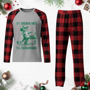 Cowboy Cat St Patrick Day Plaid Pajama Set If I Shenan Once I'll Shenanigan TS14 Buffalo Plaid Print Your Wear