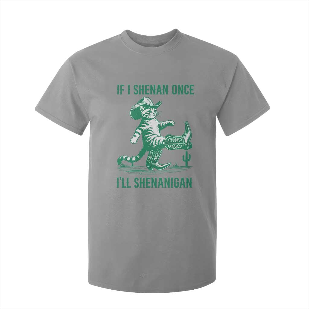 Cowboy Cat St Patrick Day T Shirt For Kid If I Shenan Once I'll Shenanigan TS14 Sport Gray Print Your Wear
