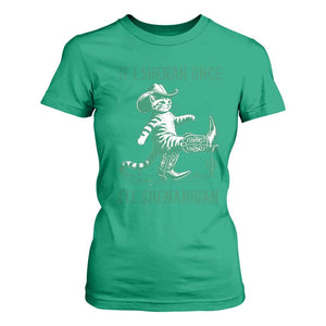Cowboy Cat St Patrick Day T Shirt For Women If I Shenan Once I'll Shenanigan TS14 Irish Green Print Your Wear