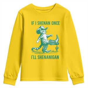 Cowboy Cat St Patrick Day Youth Sweatshirt If I Shenan Once I'll Shenanigan TS14 Daisy Print Your Wear
