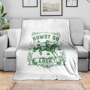 Cowboy St Patrick's Day Throw Blanket Howdy Go Lucky TS14 Print Your Wear