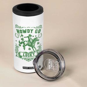 Cowboy St Patrick's Day 4 in 1 Can Cooler Tumbler Howdy Go Lucky TS14 Print Your Wear