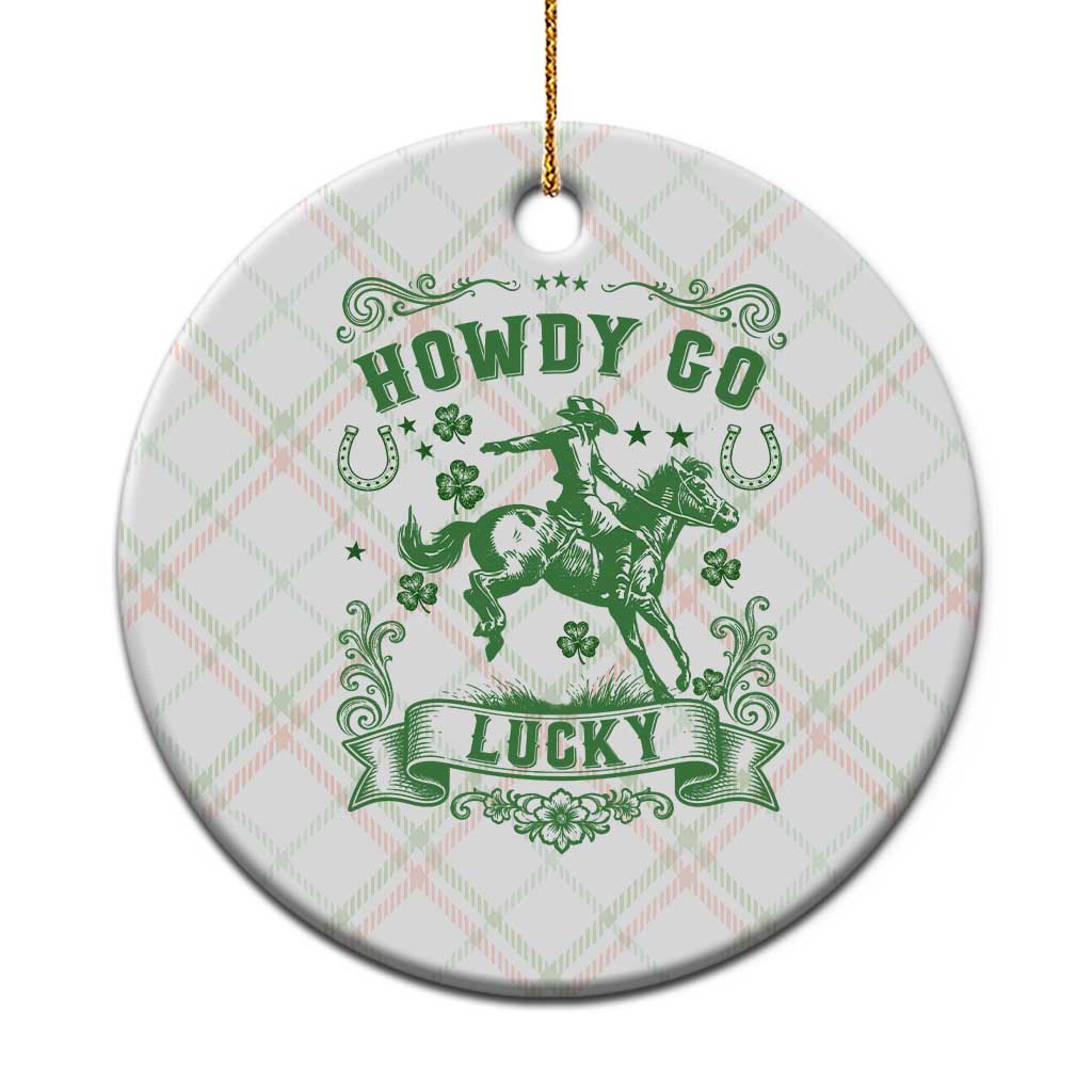 Cowboy St Patrick's Day Ceramic Ornament Howdy Go Lucky TS14 1pc Christmas Plaid Print Your Wear