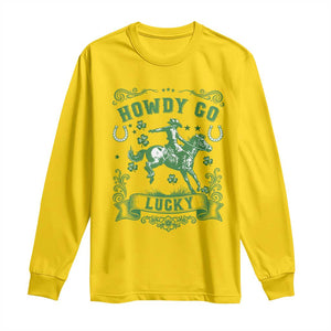 Cowboy St Patrick's Day Long Sleeve Shirt Howdy Go Lucky TS14 Daisy Print Your Wear