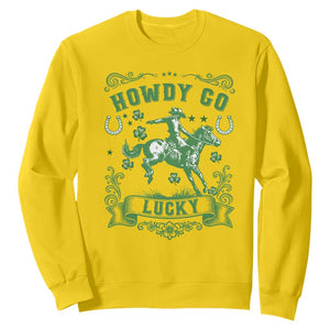 Cowboy St Patrick's Day Sweatshirt Howdy Go Lucky TS14 Daisy Print Your Wear