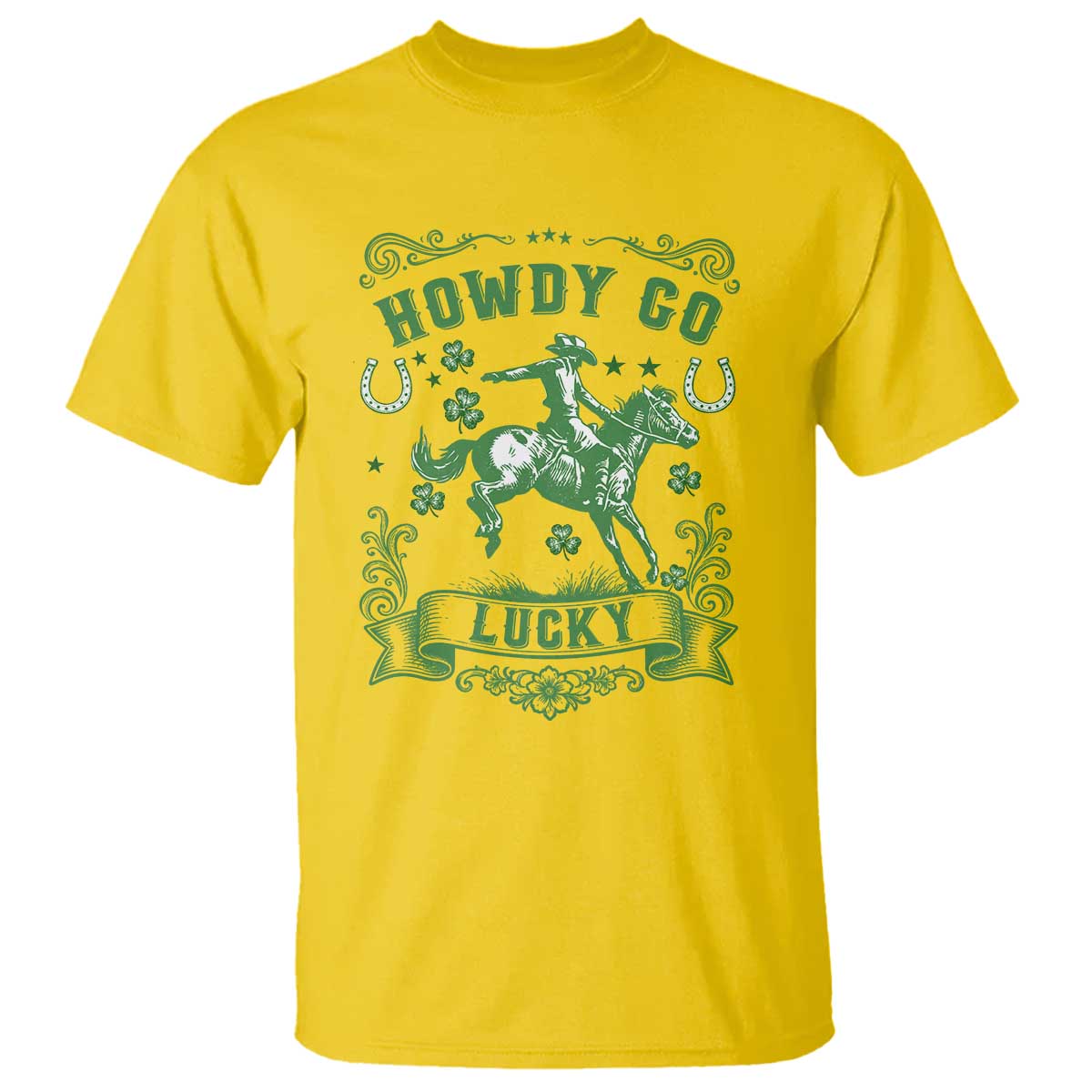 Cowboy St Patrick's Day T Shirt Howdy Go Lucky TS14 Daisy Print Your Wear