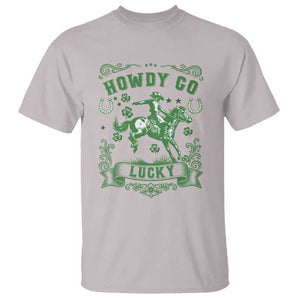 Cowboy St Patrick's Day T Shirt Howdy Go Lucky TS14 Ice Gray Print Your Wear